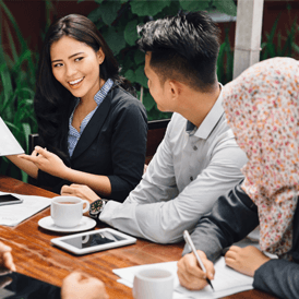 University students having coffee